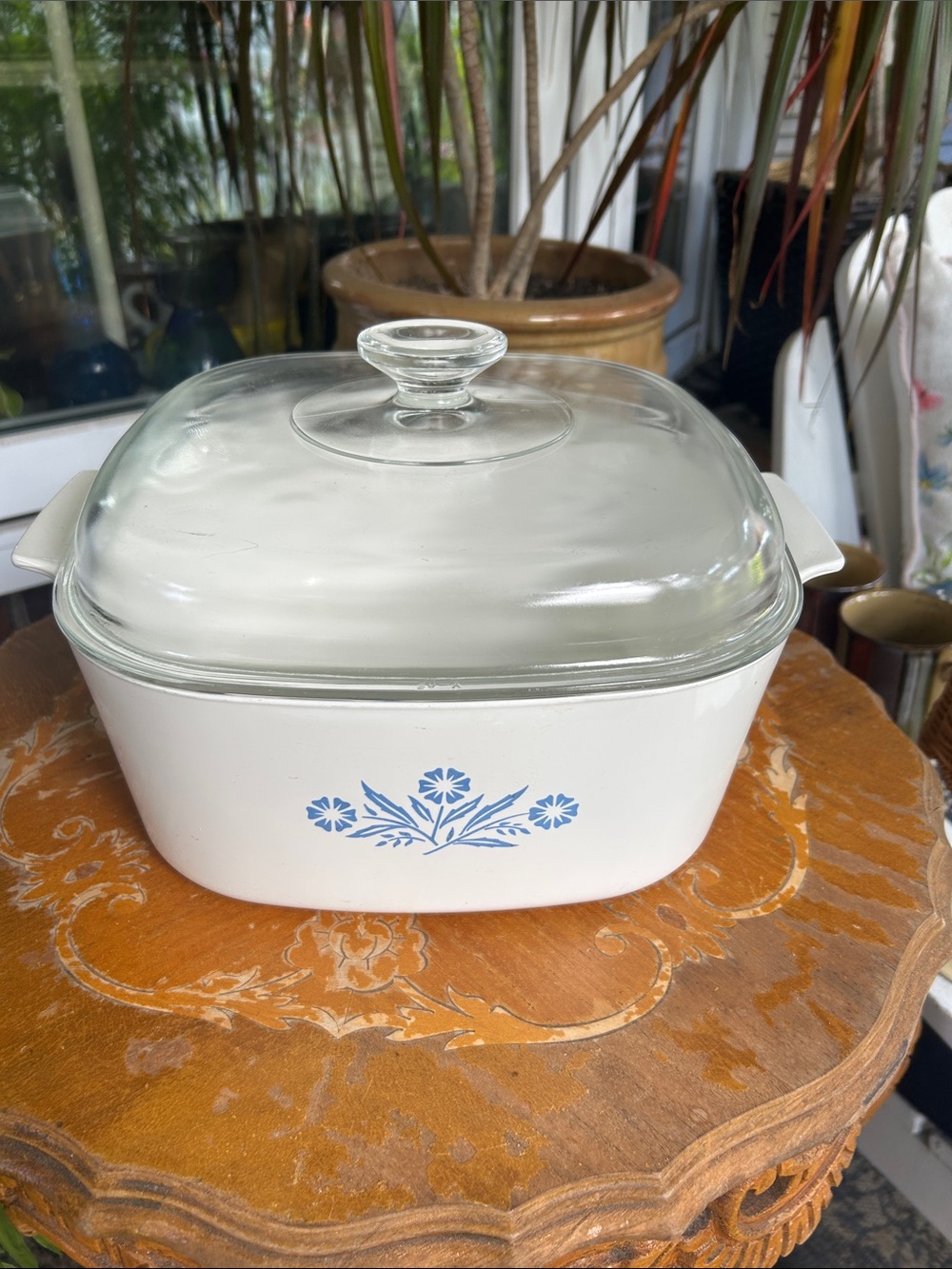 Vintage CorningWare Blue Cornflower Covered Casserole Dish